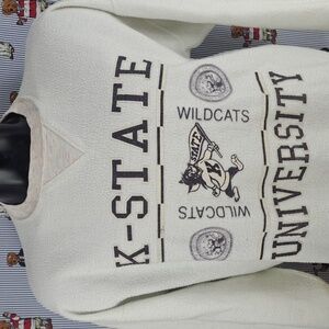 Vintage 80's Kansas State University reverse weave white & purple XL sweatshirt
